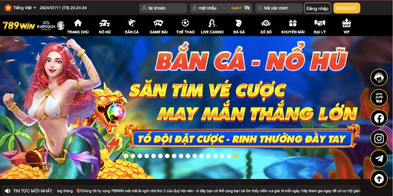 Truy cập vào trang chủ của sân chơi để bắt đầu đăng nhập 789Win