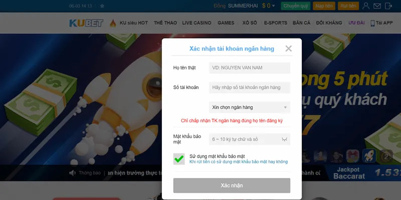 Hướng dẫn rút tiền Kubet với hai phương thức